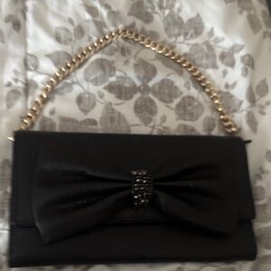 Kate Spade Black Clutch with Gold Chain